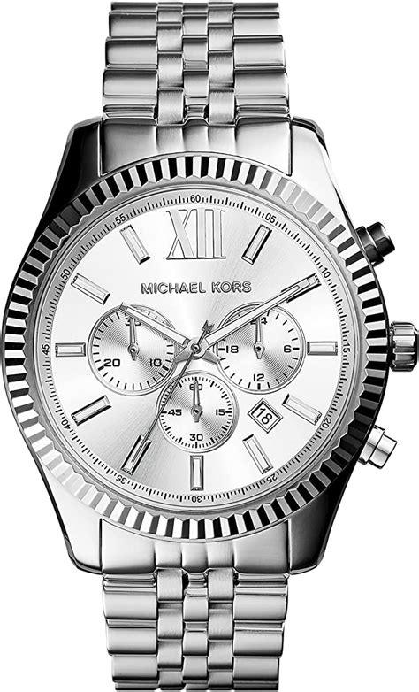 michael kors herrenuhr mk8405|michael kors chronograph silver dial.